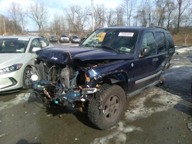 1J4GL48K25W721034 - 2005 JEEP LIBERTY SP BLUE photo 2