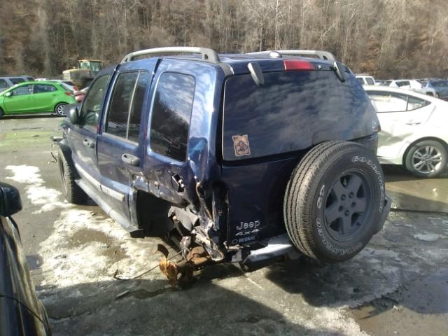 1J4GL48K25W721034 - 2005 JEEP LIBERTY SP BLUE photo 3