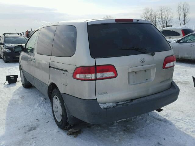 4T3ZF19C62U422653 - 2002 TOYOTA SIENNA CE GRAY photo 3