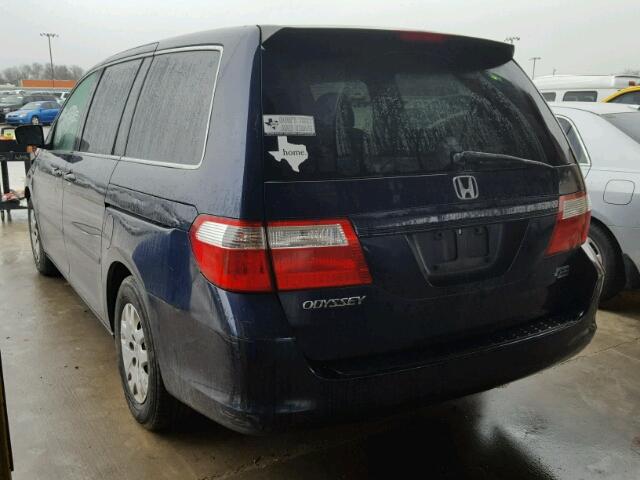 5FNRL38287B076227 - 2007 HONDA ODYSSEY LX BLUE photo 3