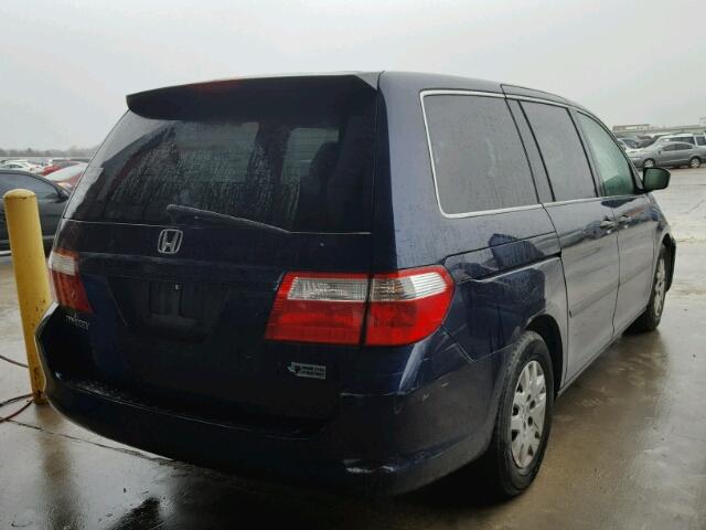 5FNRL38287B076227 - 2007 HONDA ODYSSEY LX BLUE photo 4