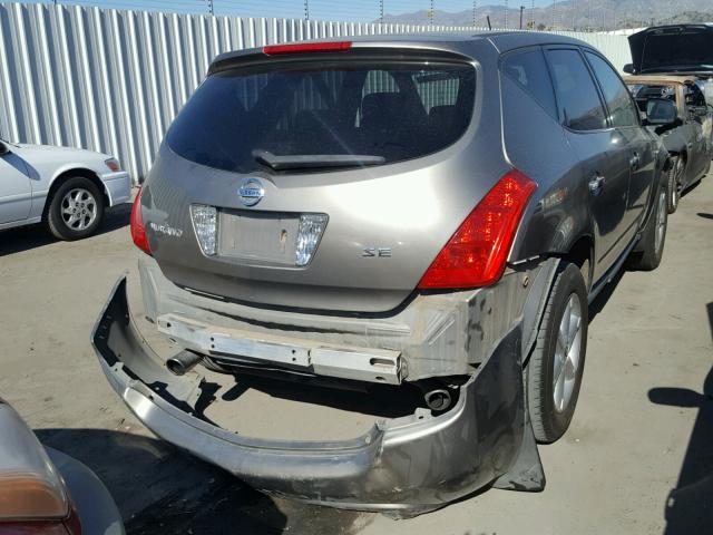 JN8AZ08T34W201150 - 2004 NISSAN MURANO SL BROWN photo 4