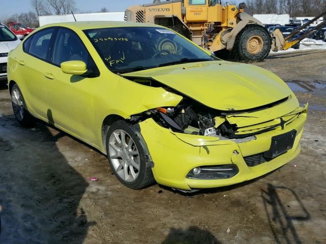 1C3CDFBHXDD110578 - 2013 DODGE DART SXT YELLOW photo 1