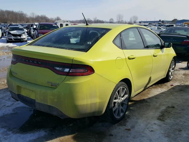 1C3CDFBHXDD110578 - 2013 DODGE DART SXT YELLOW photo 4