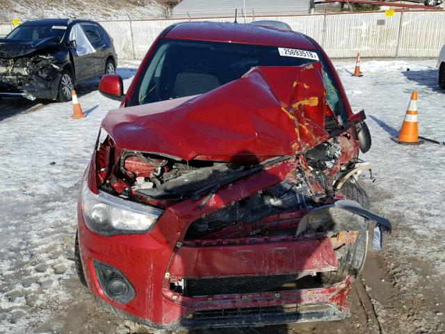 4A4AR3AU9EE017136 - 2014 MITSUBISHI OUTLANDER RED photo 9