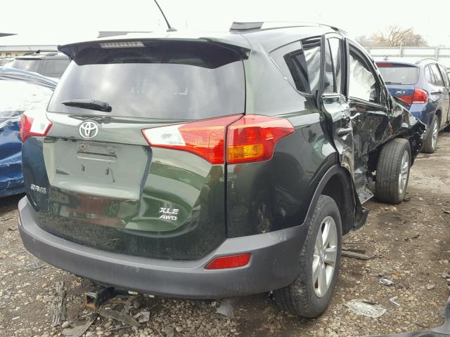 JTMRFREV8D5026725 - 2013 TOYOTA RAV4 XLE GREEN photo 4