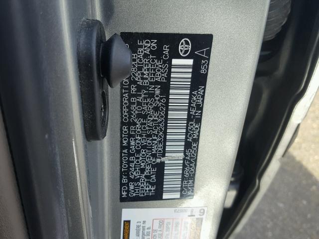 JTDBE32K263062761 - 2006 TOYOTA CAMRY LE GRAY photo 10