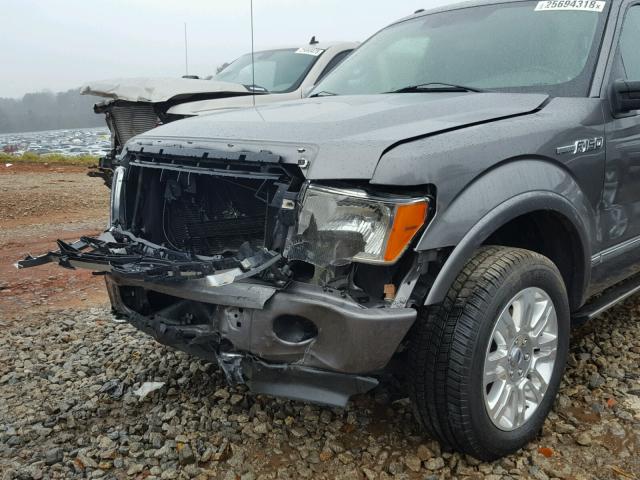 1FTFW1EF0CFB79458 - 2012 FORD F150 SUPER GRAY photo 9