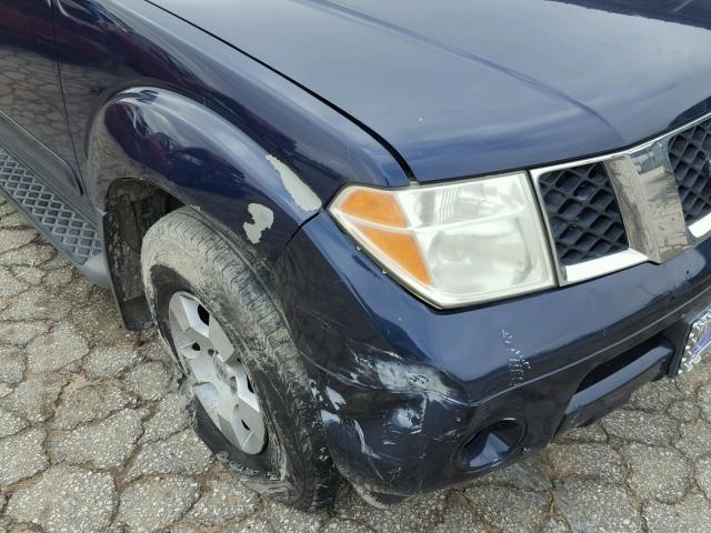 5N1AR18U06C632037 - 2006 NISSAN PATHFINDER BLUE photo 9