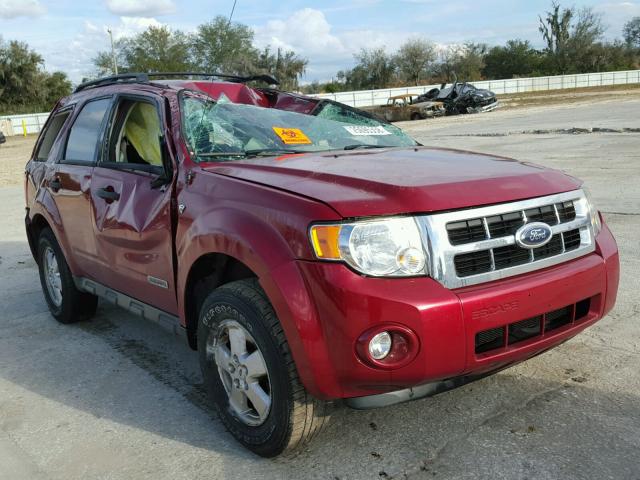 1FMCU03138KB67650 - 2008 FORD ESCAPE XLT RED photo 1