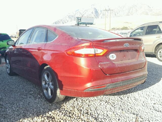 3FA6P0HD4GR280650 - 2016 FORD FUSION SE RED photo 3