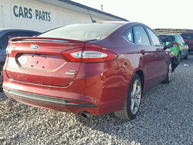 3FA6P0HD4GR280650 - 2016 FORD FUSION SE RED photo 4