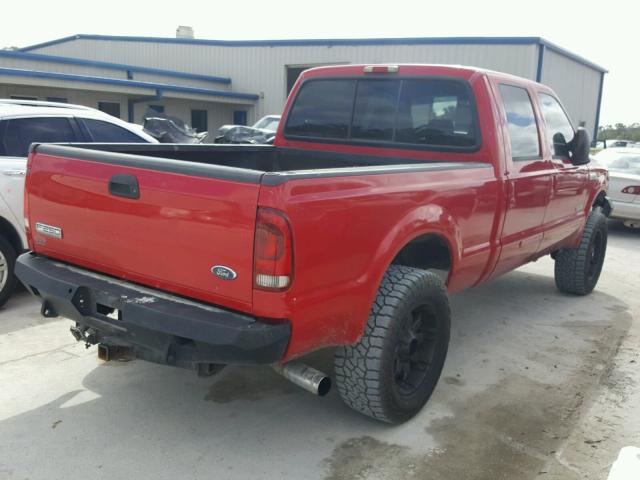 1FTSW21P05EB53793 - 2005 FORD F250 SUPER RED photo 4