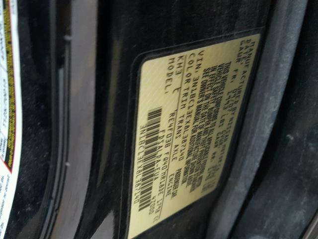 3N1BC13EX8L387140 - 2008 NISSAN VERSA S BLACK photo 10