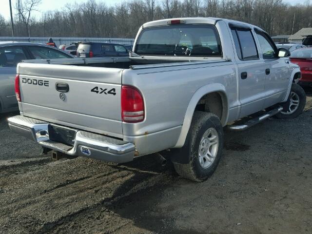 1B7HG2AN81S262584 - 2001 DODGE DAKOTA QUA SILVER photo 4