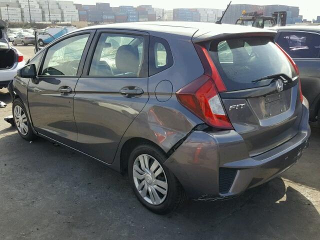 3HGGK5G58FM749207 - 2015 HONDA FIT LX GRAY photo 3