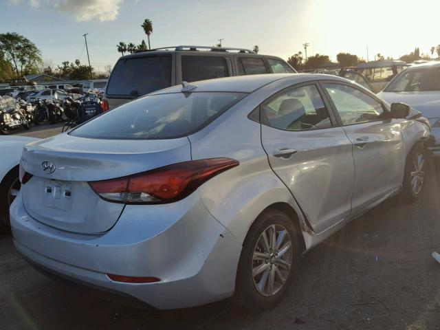 KMHDH4AE4GU480912 - 2016 HYUNDAI ELANTRA SE SILVER photo 4