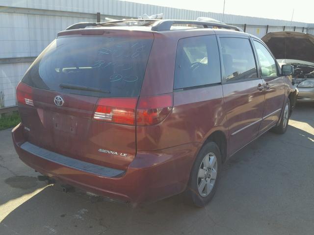 5TDZA23CX5S259699 - 2005 TOYOTA SIENNA CE MAROON photo 4