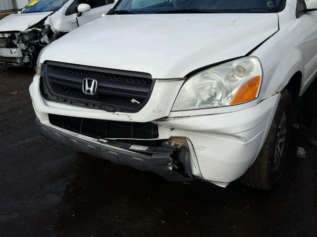 2HKYF18624H523237 - 2004 HONDA PILOT EXL WHITE photo 9