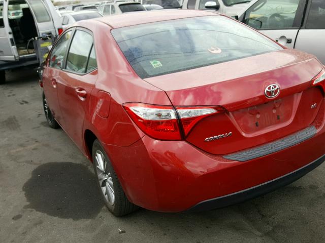 5YFBURHE3EP101497 - 2014 TOYOTA COROLLA L RED photo 3