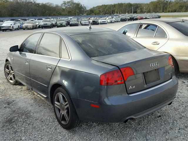 WAUAF78E58A098912 - 2008 AUDI A4 2.0T GRAY photo 3