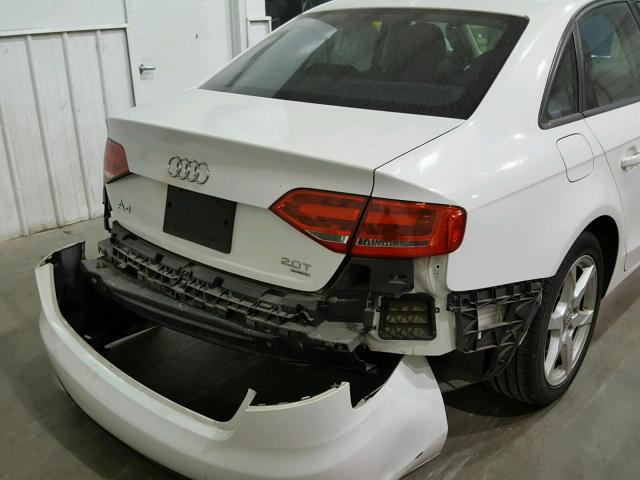 WAULF78K39N026504 - 2009 AUDI A4 2.0T QU WHITE photo 9