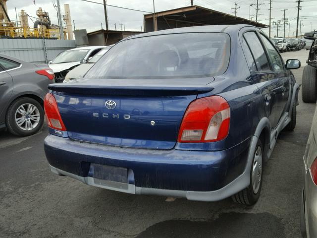 JTDBT123X10101142 - 2001 TOYOTA ECHO BLUE photo 4