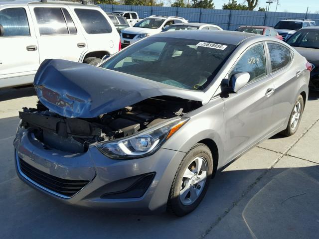 5NPDH4AE7EH455689 - 2014 HYUNDAI ELANTRA SE GRAY photo 2