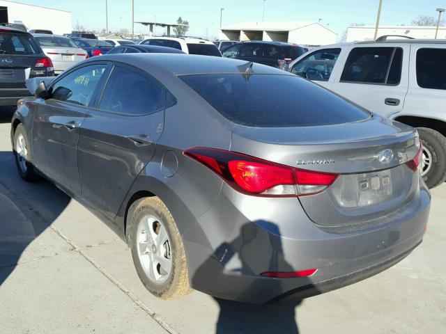 5NPDH4AE7EH455689 - 2014 HYUNDAI ELANTRA SE GRAY photo 3