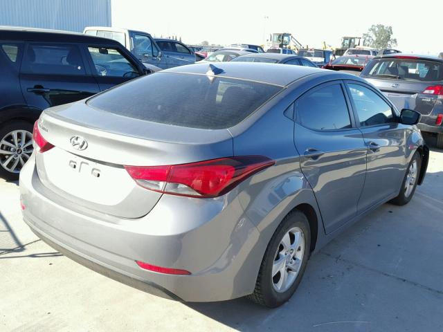 5NPDH4AE7EH455689 - 2014 HYUNDAI ELANTRA SE GRAY photo 4