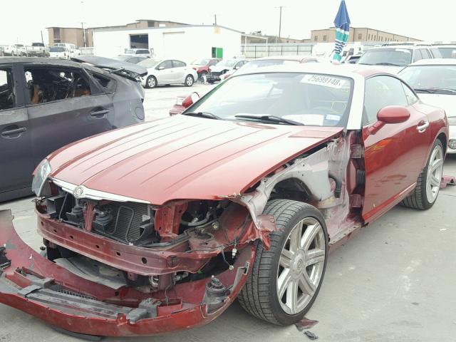 1C3AN69L04X021065 - 2004 CHRYSLER CROSSFIRE BURGUNDY photo 2