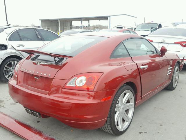 1C3AN69L04X021065 - 2004 CHRYSLER CROSSFIRE BURGUNDY photo 4