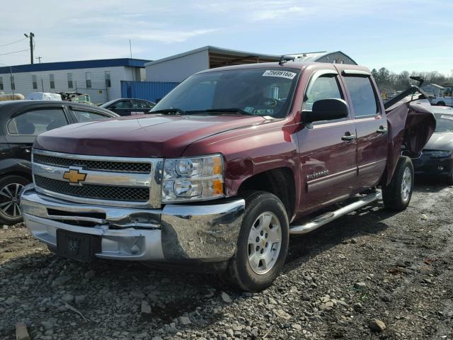 3GCPCSE08DG266247 - 2013 CHEVROLET SILVERADO MAROON photo 2