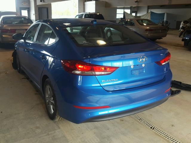 5NPD84LFXHH138046 - 2017 HYUNDAI ELANTRA SE BLUE photo 3