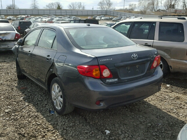 1NXBU4EE7AZ233629 - 2010 TOYOTA COROLLA BA GRAY photo 3