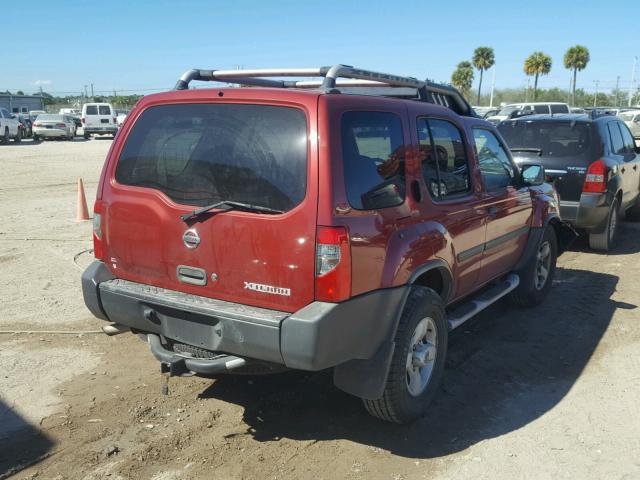 5N1ED28T54C682233 - 2004 NISSAN XTERRA XE RED photo 4