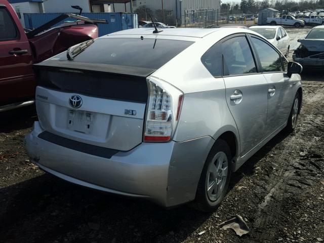 JTDKN3DU4B0256735 - 2011 TOYOTA PRIUS SILVER photo 4