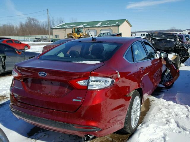 3FA6P0HD3GR299609 - 2016 FORD FUSION SE RED photo 4