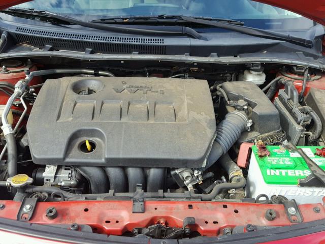 2T1BU4EE9BC665772 - 2011 TOYOTA COROLLA BA RED photo 7