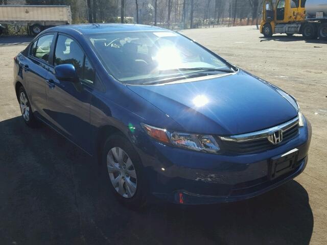 2HGFB2F58CH551362 - 2012 HONDA CIVIC LX BLUE photo 1