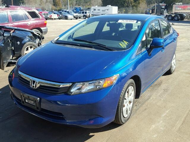 2HGFB2F58CH551362 - 2012 HONDA CIVIC LX BLUE photo 2