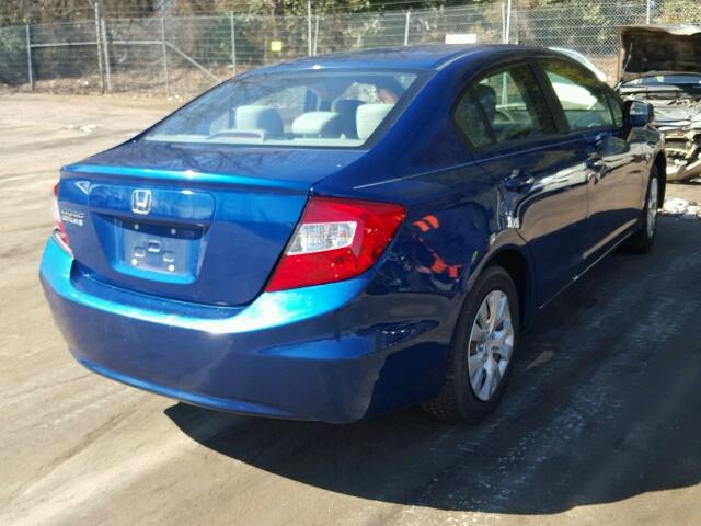 2HGFB2F58CH551362 - 2012 HONDA CIVIC LX BLUE photo 4