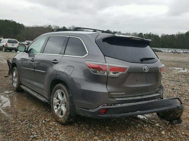 5TDYKRFH8FS094679 - 2015 TOYOTA HIGHLANDER GRAY photo 3