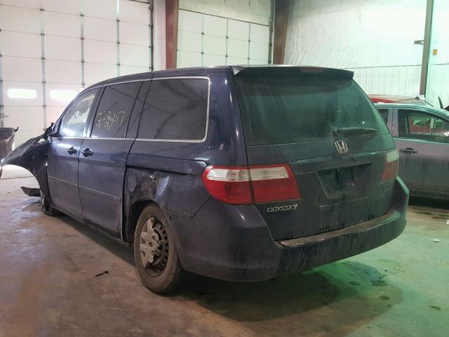 5FNRL38237B090570 - 2007 HONDA ODYSSEY LX BLUE photo 3