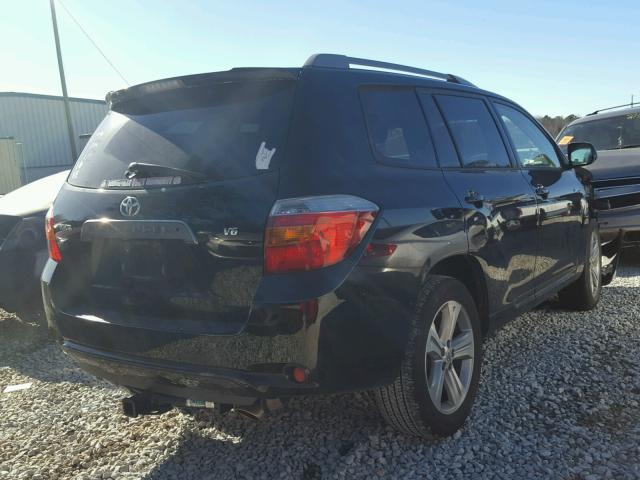 JTEDS43A682033667 - 2008 TOYOTA HIGHLANDER BLACK photo 4