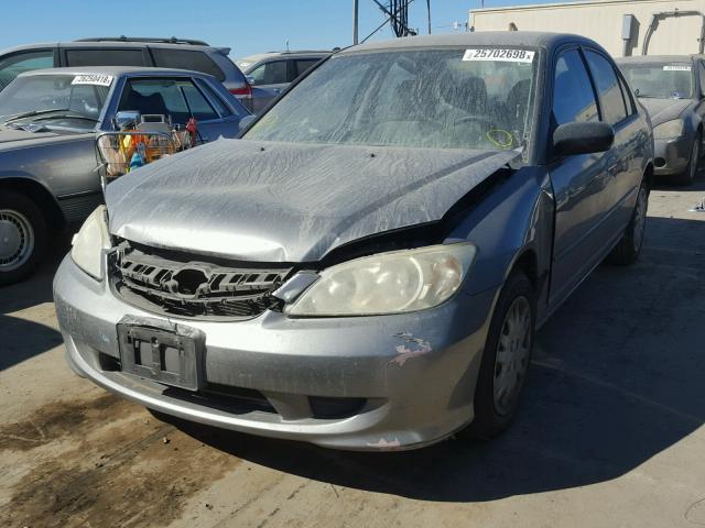 2HGES16554H564447 - 2004 HONDA CIVIC LX GRAY photo 2