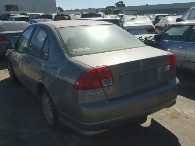 2HGES16554H564447 - 2004 HONDA CIVIC LX GRAY photo 3