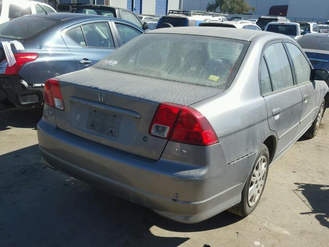 2HGES16554H564447 - 2004 HONDA CIVIC LX GRAY photo 4