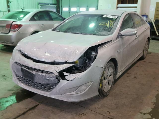 KMHEC4A48FA135019 - 2015 HYUNDAI SONATA HYB SILVER photo 2