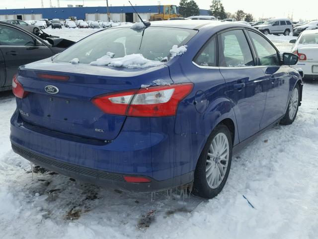 1FAHP3H28CL309732 - 2012 FORD FOCUS SEL BLUE photo 4